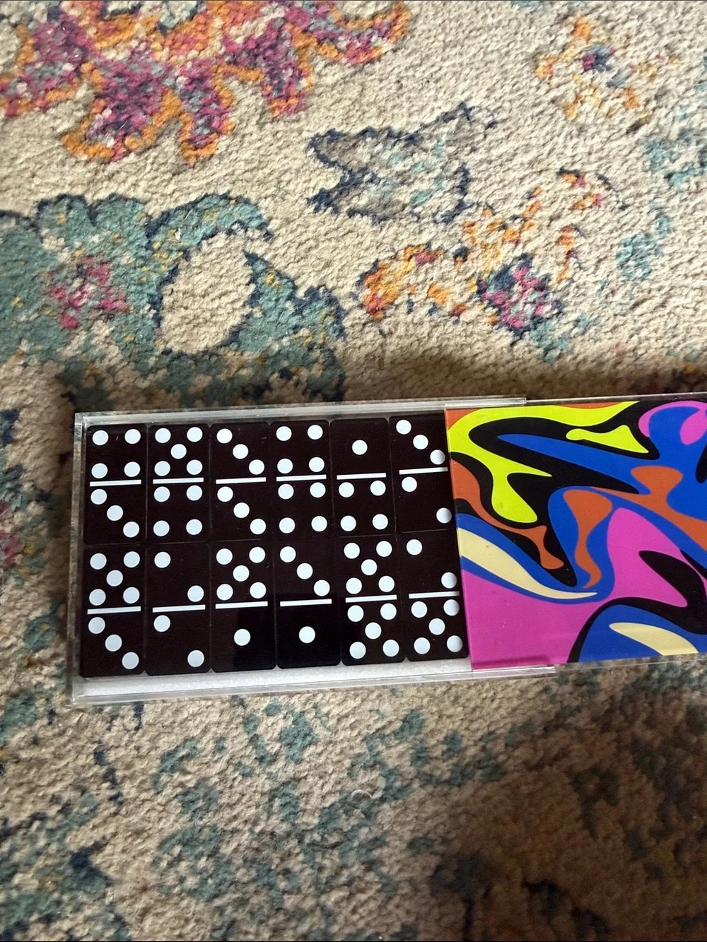 Target Black Domino Set with Multicolor Acrylic Case